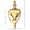 Victorian Large Urn Door Knocker Bright Solid Brass 8"H