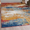 Flint Contemporary Abstract Multi-color Rectangle Area Rug, 8'x10'
