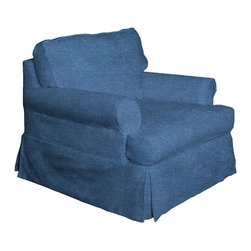 Sunset Trading Horizon Chair - Slip Cover Set Only - Indigo Blue - Slipcovers And Chair Covers