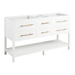 60" Robertson Double Vanity for Rectangular Undermount Sinks - White - Bathroom Vanities And Sink Consoles