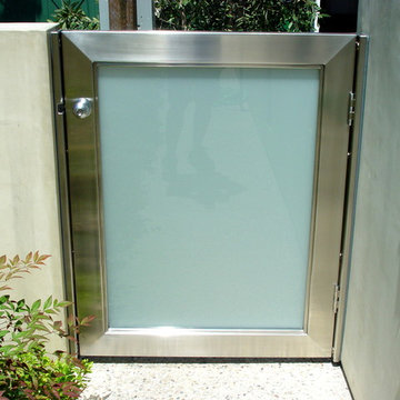 Stainless Steel Entry Gate with Frosted Glass