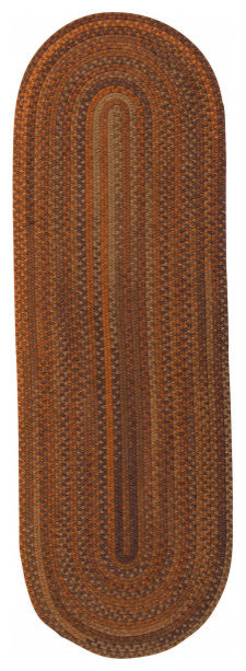 Colonial Mills Rug Braided Wool Runner Rust Runner, Oval, 2'6