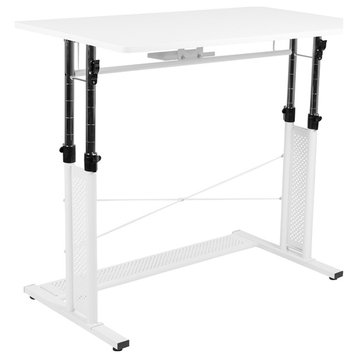 White Adjustable Office Table