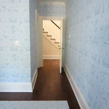 LATTINGTOWN: SELECT WHITE OAK INSTALLED/FINISHED W DARK WALNUT STAIN + TUNG OIL