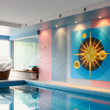 Outdoor Neugestaltung + Farbgestaltung Schwimmbad