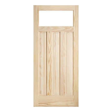 Pine Craftsman Exterior Door with Clear Glass