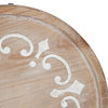 Sherald Round Wood Tray with Metal Stand, White 11 Diameter