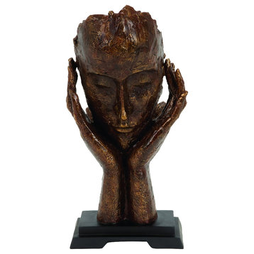 Urban Designs Deep In Thought 16" Tabletop Sculpture Bust Decor