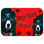 Mary Gifts By The Beach - Bear Paws Plush Bath Mat, 20"x15" - Bath mats from my original art and designs. Super soft plush fabric with a non skid backing. Eco friendly water base dyes that will not fade or alter the texture of the fabric. Washable 100 % polyester and mold resistant. Great for the bath room or anywhere in the home. At 1/2 inch thick our mats are softer and more plush than the typical comfort mats.Your toes will love you.