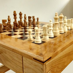 Walnut, Maple, Cherry and Ash Chess Side Table - Side Tables And End Tables