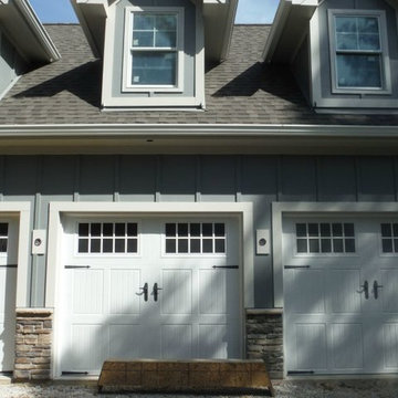 Grey Slate Hardie Shingle + Board & Batten Siding | Creve Coeur, MO. (63141)