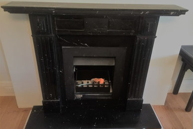 Custom made Art Deco marble fireplace