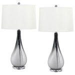 COMPLEMENTS LIGHTING - Tropea Grey Table Lamp, Set of 2 - This is a contemporary table lamp that features a creative grey and white glass finish. It is constructed from hand-blown glass with an acrylic base. This cool lamp is perfect for any room!
