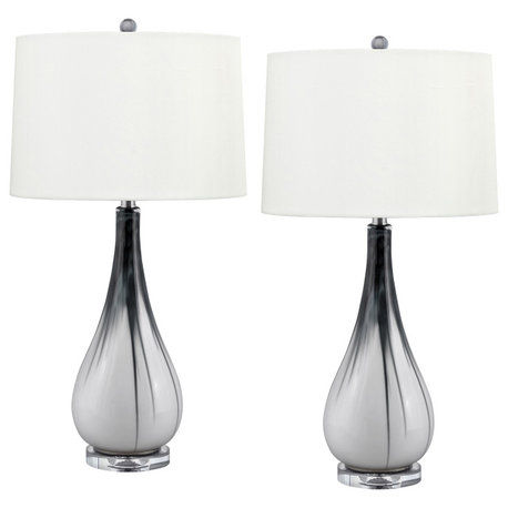 Tropea Grey Table Lamp, Set of 2