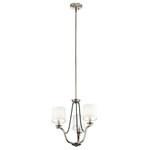 Kichler - Mini Chandelier 3-Light - With elegant curves, fabric covered rope detail and white linen shades the 3-light mini chandelier with Classic Pewter finish from the Thisbe(TM) collection is far from your common classic style. in.,