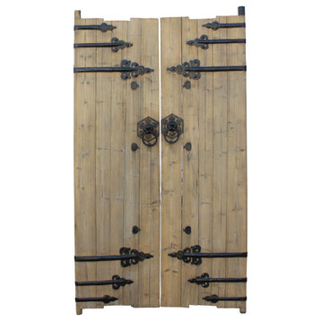 Chinese Vintage Iron Hardware Door Gate Wall Tall Panel Hcs5352