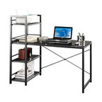 Techni Mobili Glass Desk With Built-in Shelves