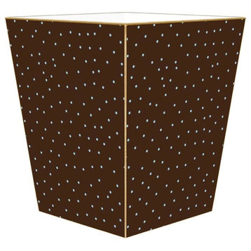 Brown and Blue Tiny Dot Wastepaper Basket