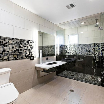 ADA Compliant Barrier-Free Universal Design Frameless Glass Shower Enclosure