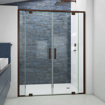 DreamLine Terrace 58"W Semi-Frameless Pivot Shower Door in Oil Rubbed Bronze
