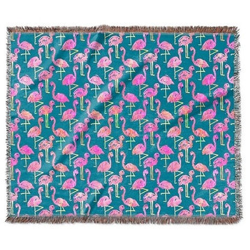 "Flamingos" Woven Blanket 60"x50"