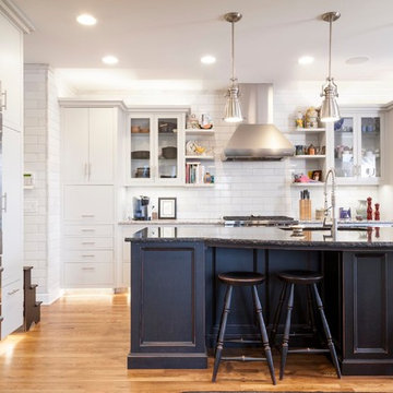 Ohio upscale White Kitchen with Black Island