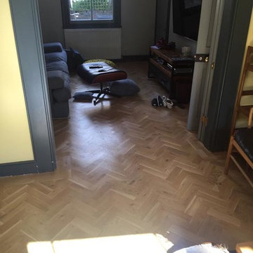 Installing Herringbone Wood Floor to Premises