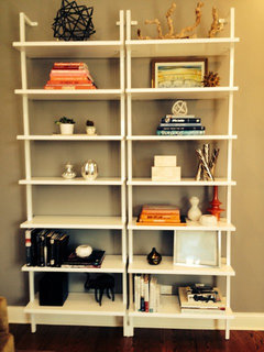 Styling a bookcase for a family room! | Houzz Forum