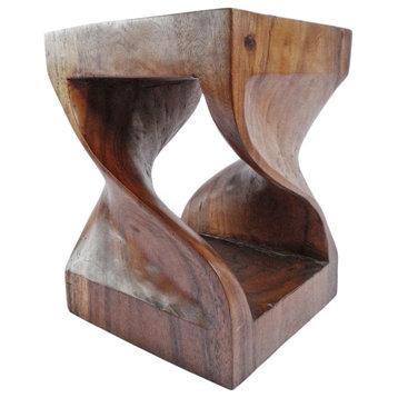 Acacia Wood Twist StoolSide Table