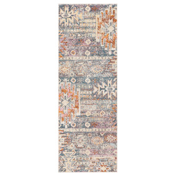 New Mexico NWM-2310 Rustic Colorful/Blue 2'7"x7'3" Area Rug