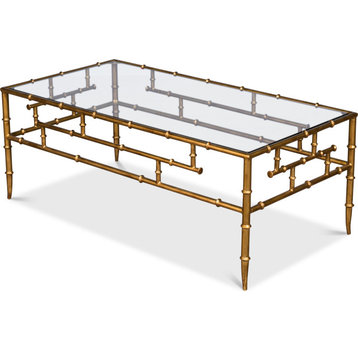 Faux Bamboo Metal Coffee Table - Gold