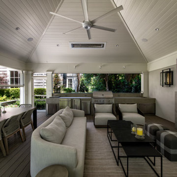 Custom Frestanding Outdoor Living Arbor with Built0In Grill
