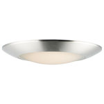 Maxim Lighting - Maxim Lighting 57855WTSN Diverse Direct - 11 Inch 20W 3000K 1 LED Flush Mount - This very compact LED flush mount easily installsDiverse Direct 11 In Satin Nickel White GUL: Suitable for damp locations Energy Star Qualified: YES ADA Certified: n/a  *Number of Lights: Lamp: 1-*Wattage:20w PCB Integrated LED bulb(s) *Bulb Included:Yes *Bulb Type:PCB Integrated LED *Finish Type:Satin Nickel