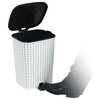 Superio Wicker Style Step Trash Can, 6 qt., White