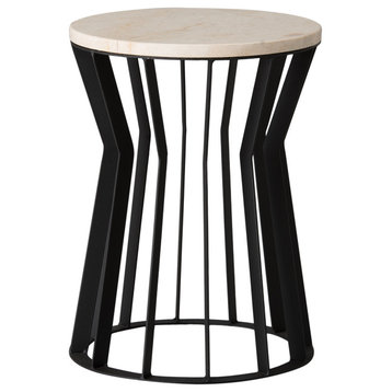 19 in. Millie Black Wrought Iron Accent Table