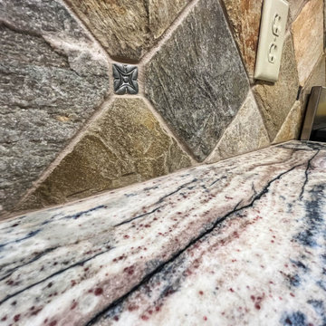 Updated Kitchen with Azul Nebula Quartzite Countertops, Wolf/SubZero Appliances