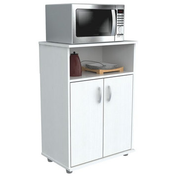 Inval White Microwave Cabinet