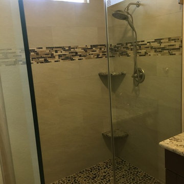MASTER BATHROOM - Complete Remodel 12 x 24  Tile, Vanity, Alaska White Granite