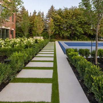 Luxury Landscape and Hardscape Design | Poolside Pavilion, Sports Court & Custom