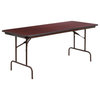 Flash Furniture 72" x 30" Melamine Top Folding Table in Mahogany