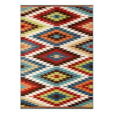 Orian Veranda Indoor/Outdoor Aztec Sedona Area Rug, Multi, 5'2"x7'6"