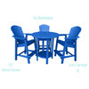 Phat Tommy Outdoor Pub Table Set, Bar Height Patio Dining Set, Blue