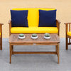 Safavieh Rocklin 4-Piece Outdoor Living Set, Natural/Yellow