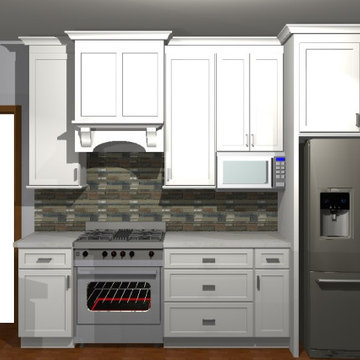 Range and refrigerator wall for a new home under construction