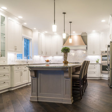 Modern Home with Wide Plank Dark Brown Hickory Hardwood Flooring