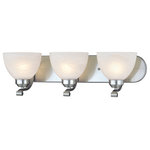 Minka Lavery - Paradox 3 Light 24" Bath Light, Brushed Nickel Etched Marble Glass Shade - Product Style: Transitional