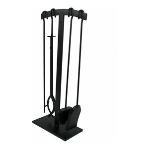 Habitat Twist Top Tool Set Black Industrial Fireplace Tools