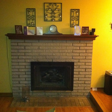 Ledge stone Fireplace remodel.