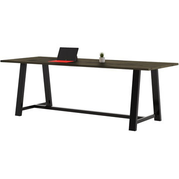 KFI Midtown 3' x 9' Wood Top Counter Height Conference Table in Barnwood