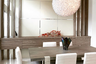Example of a trendy dining room design in Miami